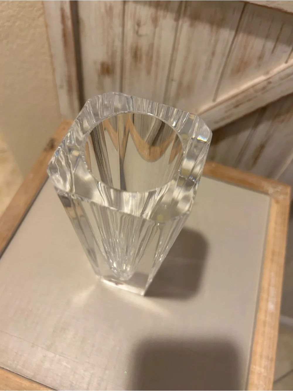 VINTAGE Orrefors Sweden Odyssey Crystal Vase Lars Hellsten MCM Red Label Intact